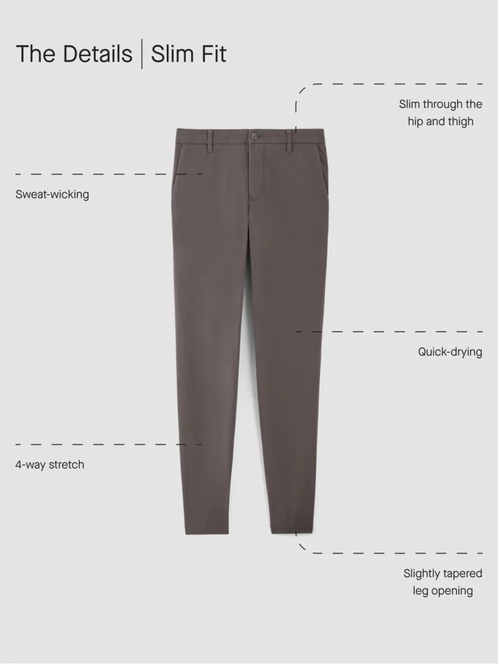 Everlane Slim Fit Performance Chino Uniform Stretch Pants Slate Grey 31x32 NWT